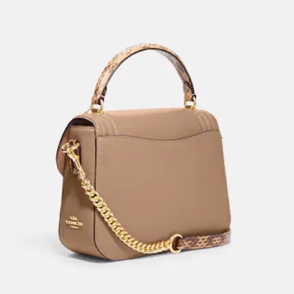 NWT Coach Marlie Top Handle Satchel With Border Quilting Taupe - Picture 2 of 6